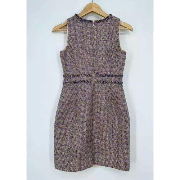 J. Crew Sheath Dress in Gold Blue Twinkle Tweed Size 0 / NWT - Picture 6 of 9